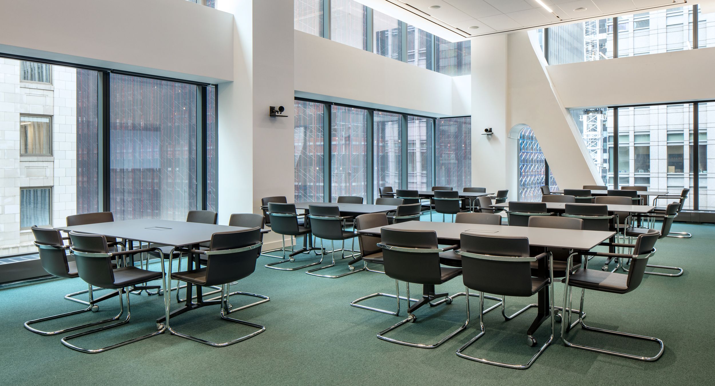 SKILL tables effortlessly reconfigure to maximize flexible space with clean modern lines.